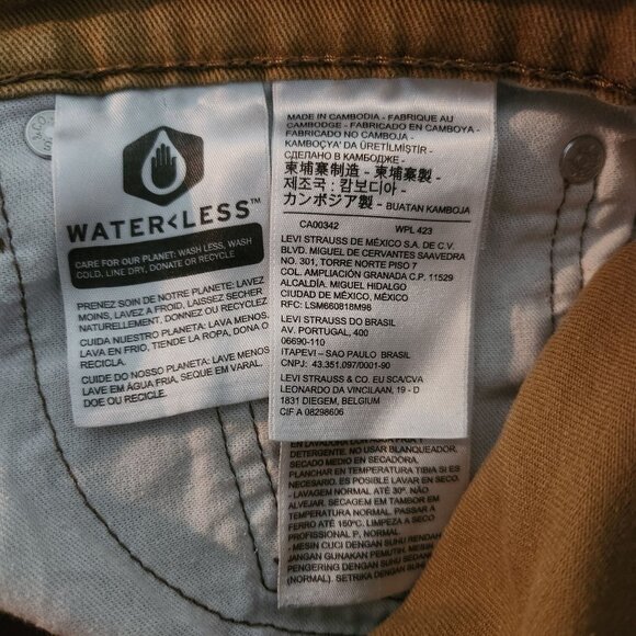 Levis 511 Mens Tan Denim Cutoff Shorts W33 Distressed Style - Picture 5 of 10